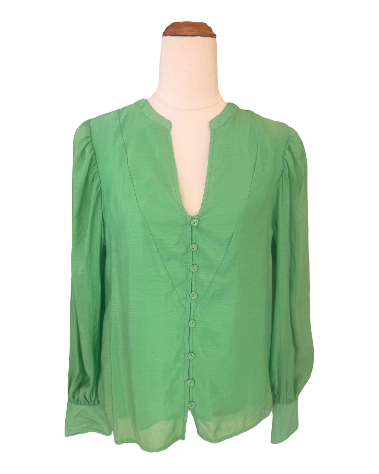 'Dasher' Puff Sleeve Top - Green