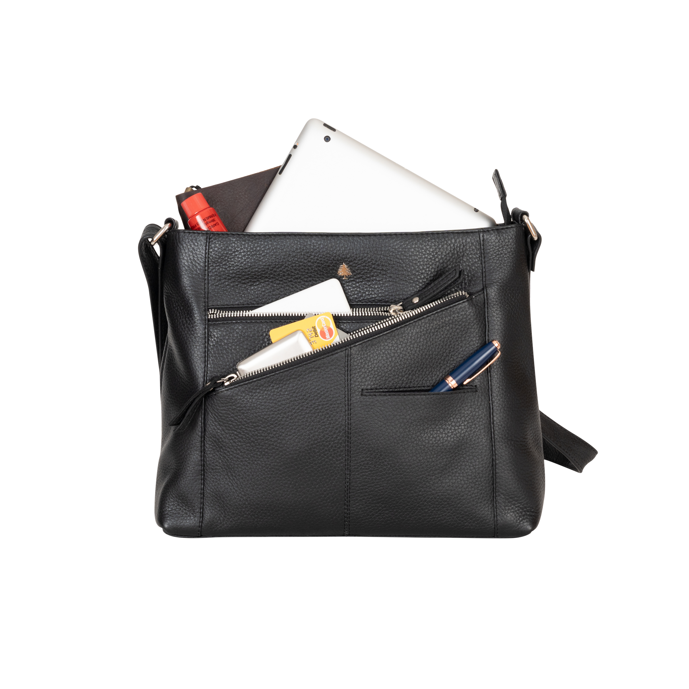 ‘Willow’ Leather Crossbody Bag – Black