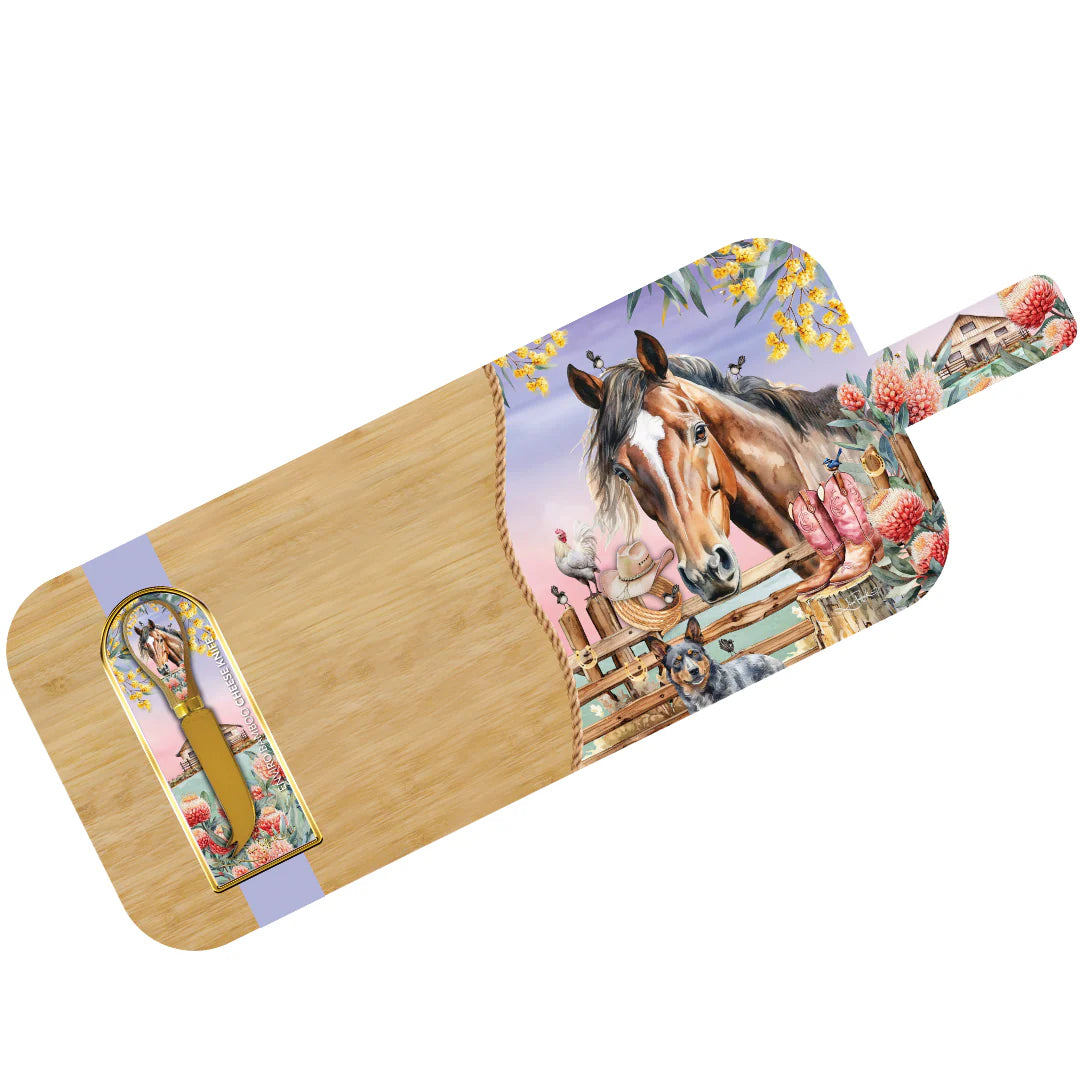 Large Resin Bamboo Platter - Country Dusk