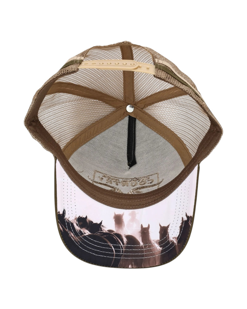CEC Khaki & Stone Longhorn Logo Trucker Cap