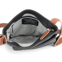 'Elsie' Crossbody Leather Bag - Black & Tan
