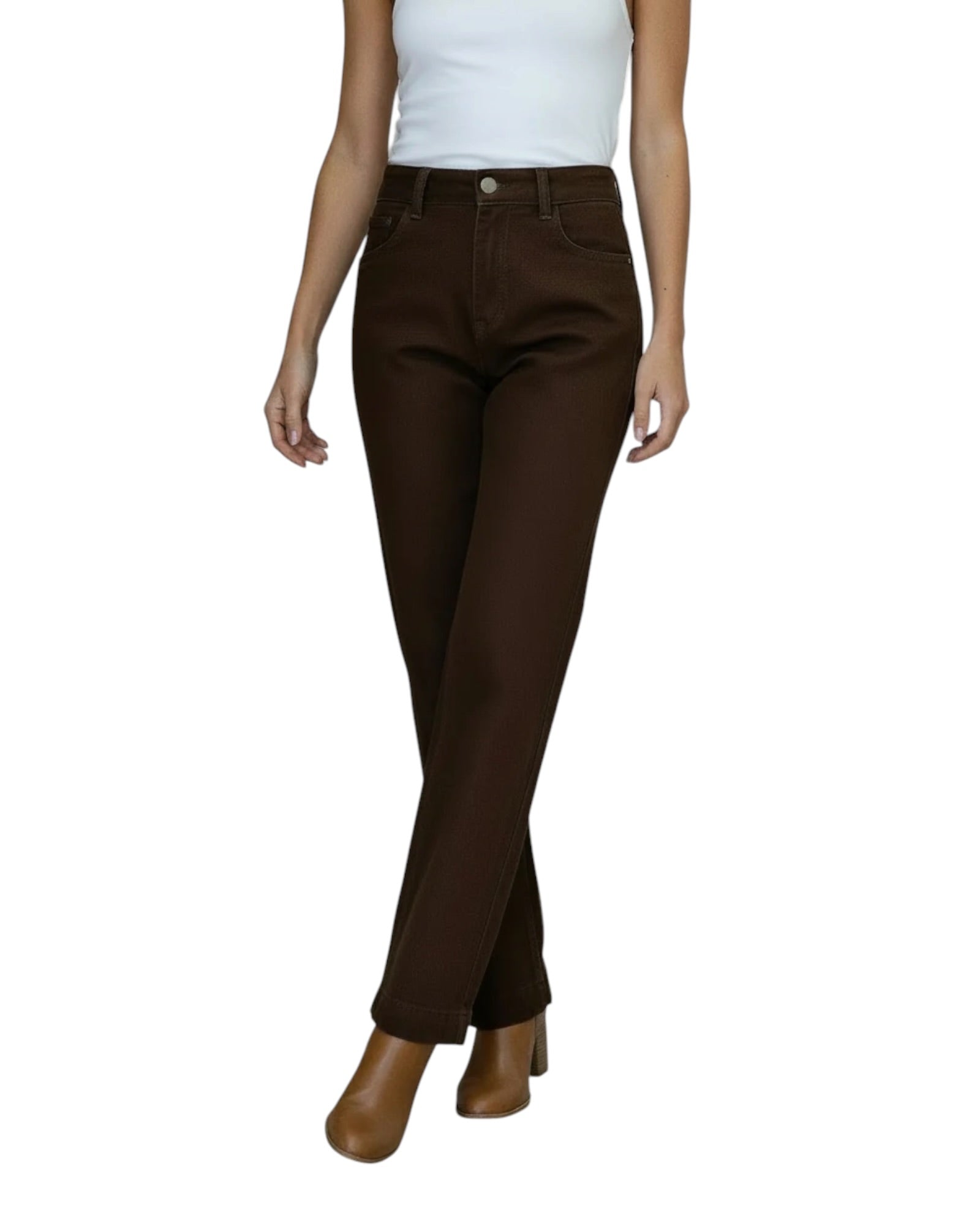 'Chelsea' Straight Leg Jeans - Choc