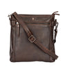 'Isalie' Leather Crossbody Bag - Brown