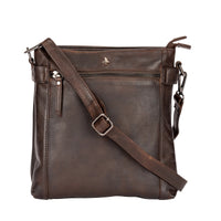 'Isalie' Leather Crossbody Bag - Brown