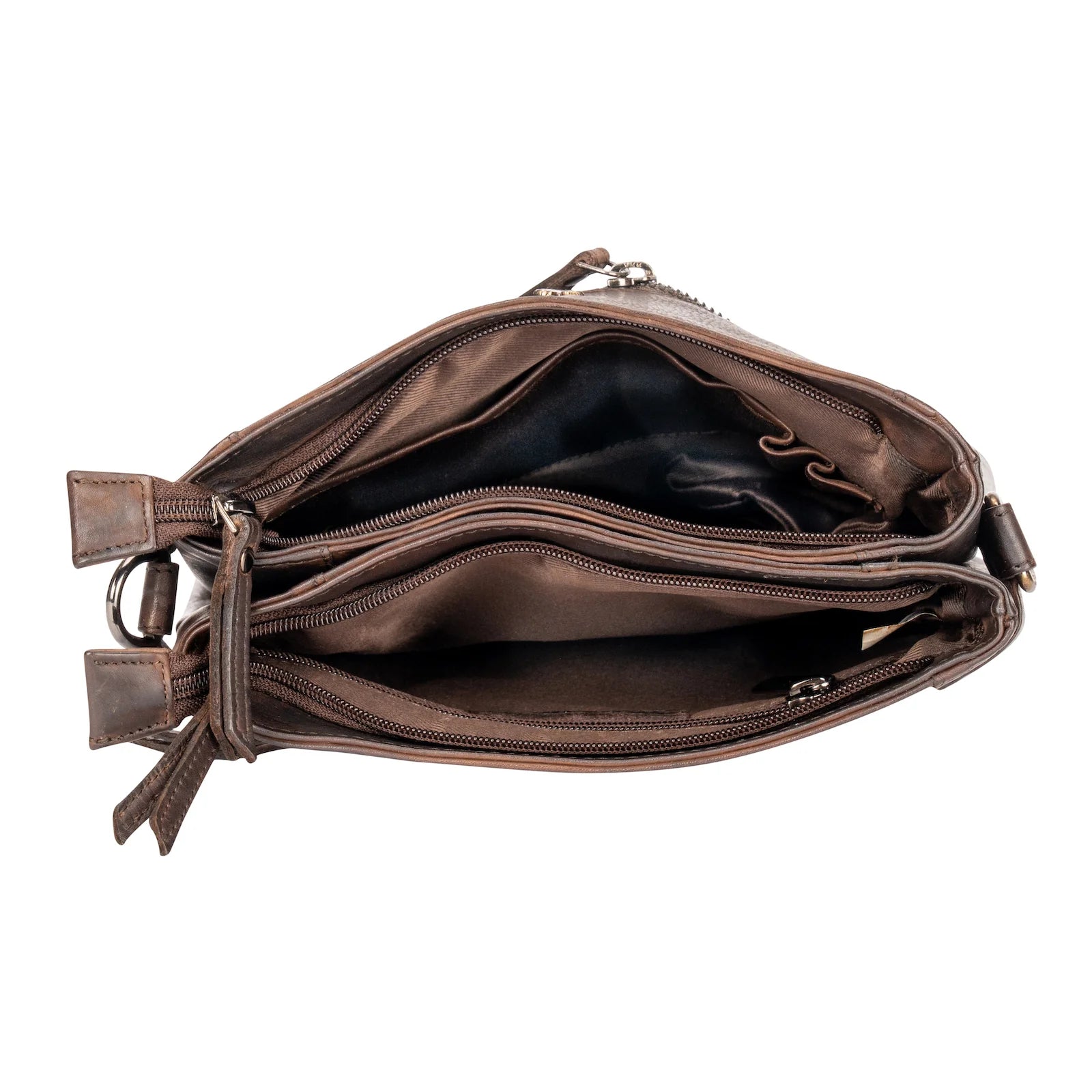 'Isalie' Leather Crossbody Bag - Brown