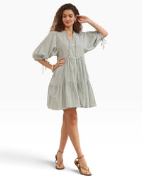 ‘Jess' Stripe Dress - Green