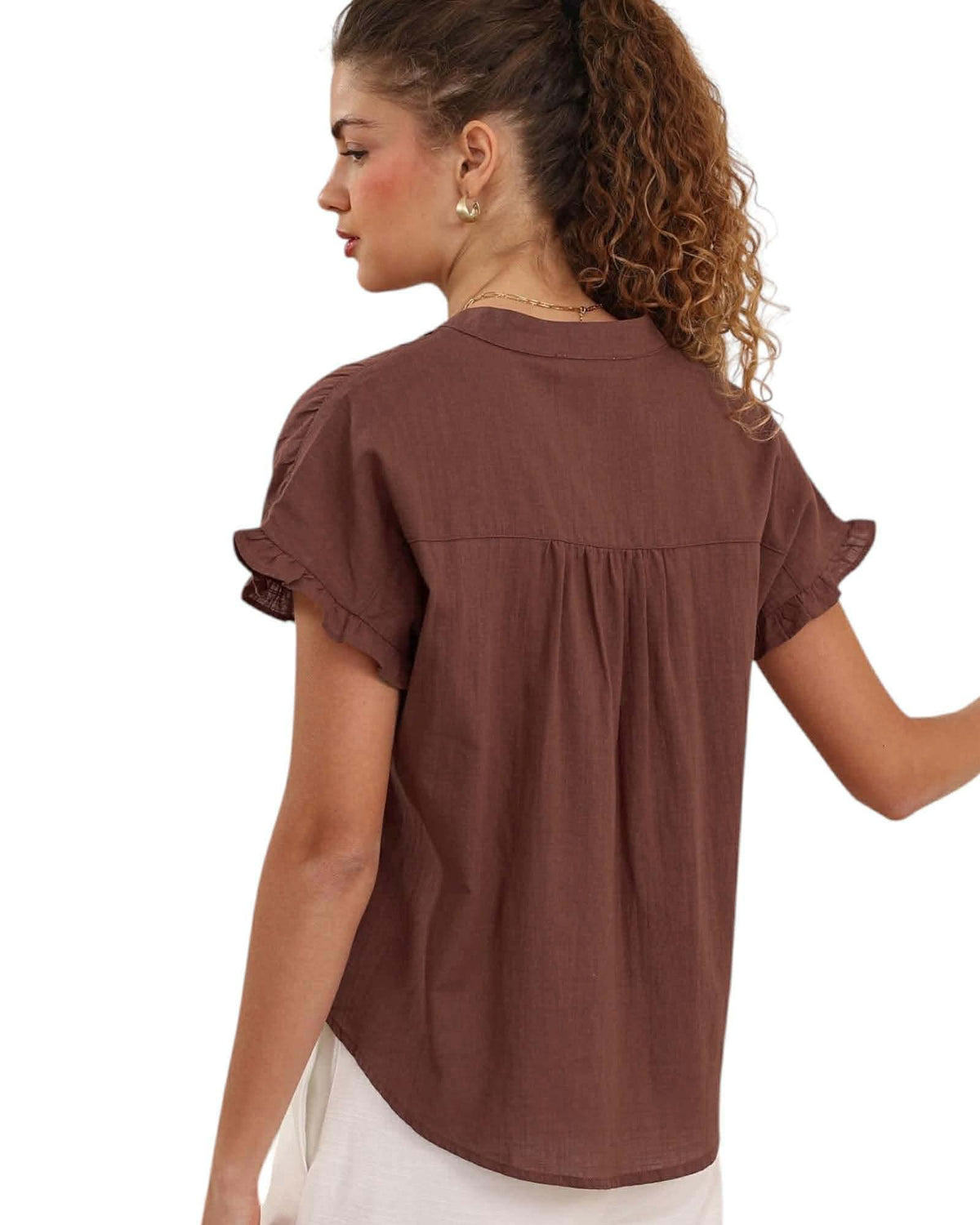 'Tiffany' Top - Brown