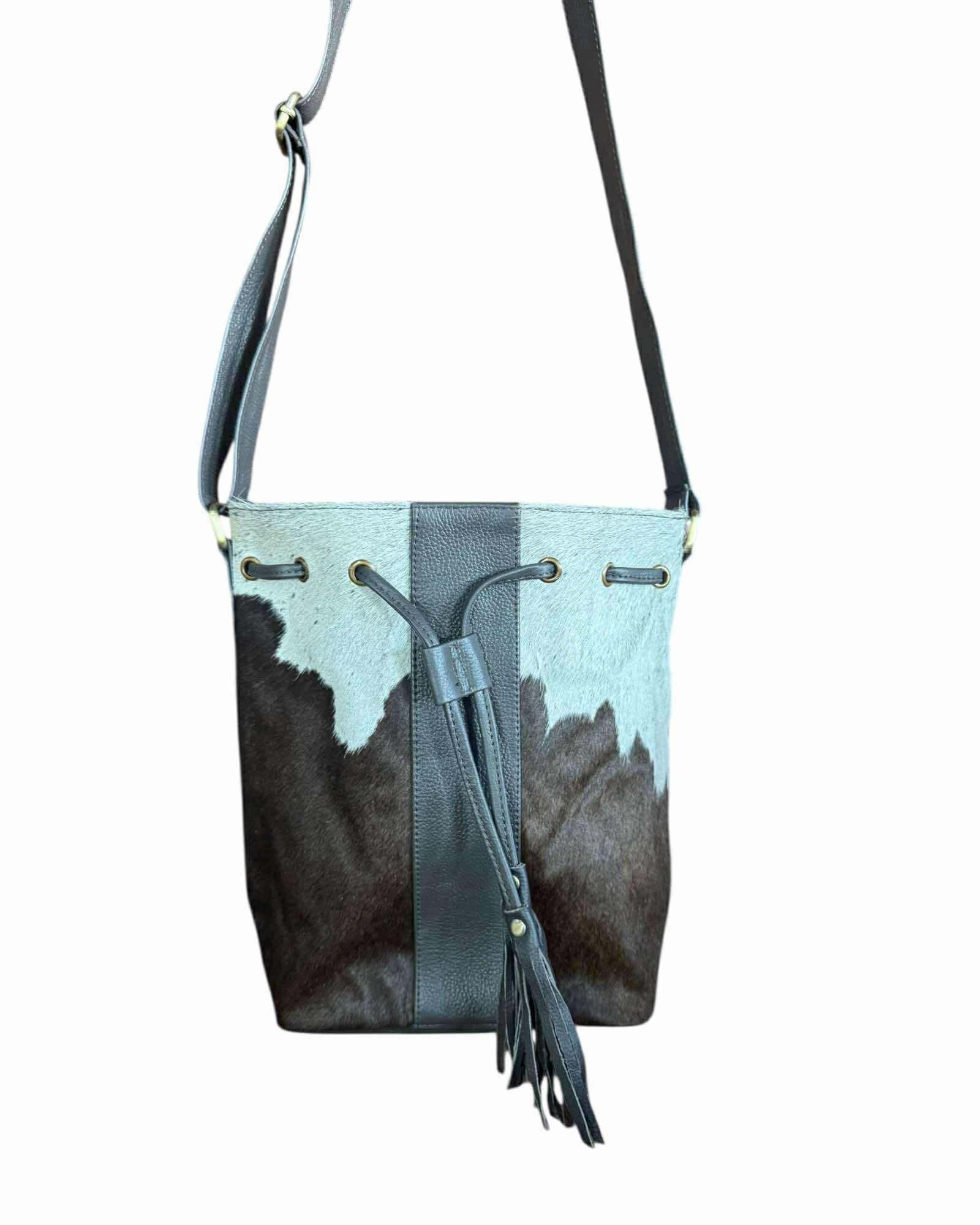 ‘Mingoola’ Cowhide Bucket Bag - Brown