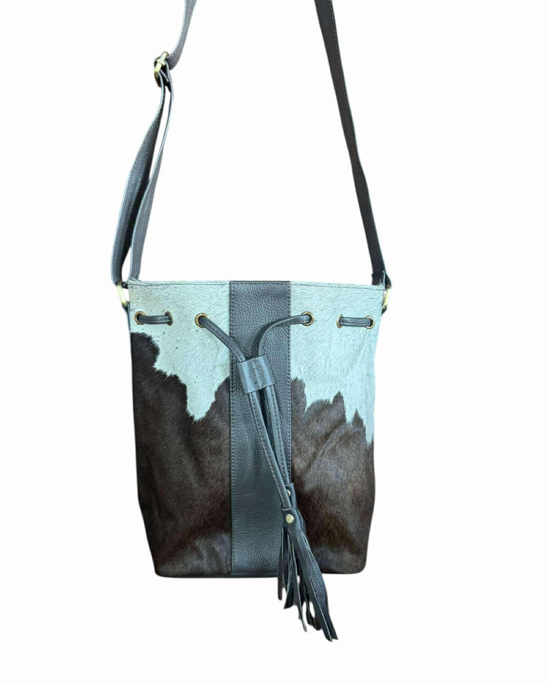 ‘Mingoola’ Cowhide Bucket Bag - Brown