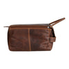 ‘Darwin' Leather Travel Wash Bag - Sandel