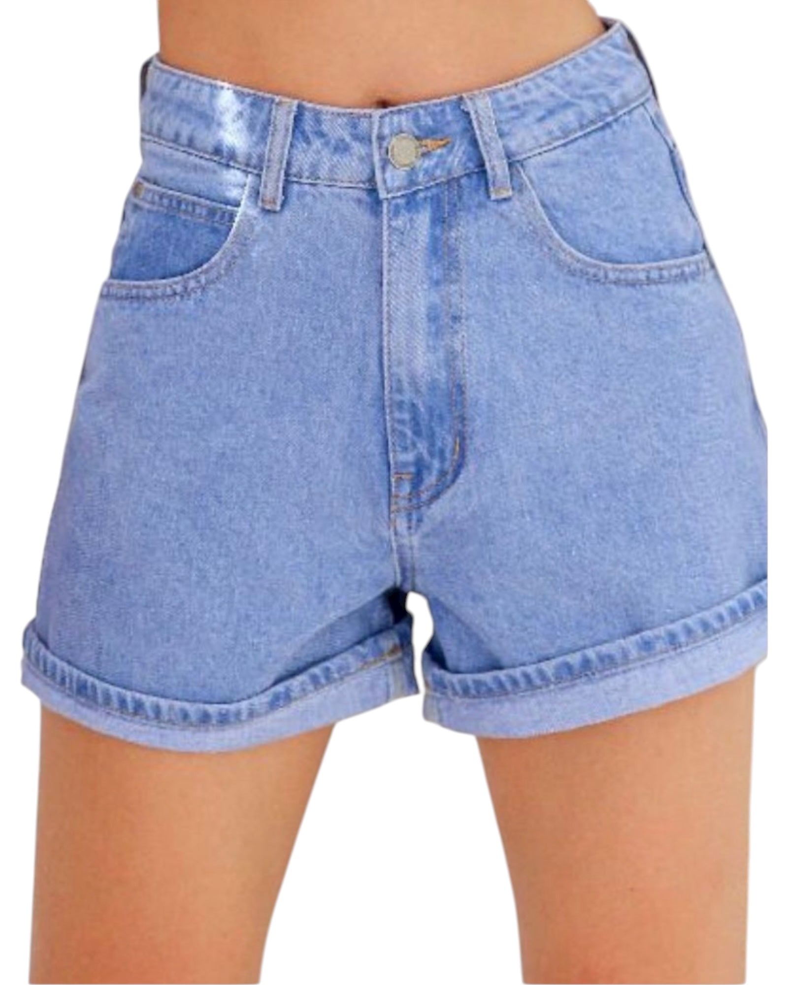 ‘Hayley' Denim Shorts - Mid Wash