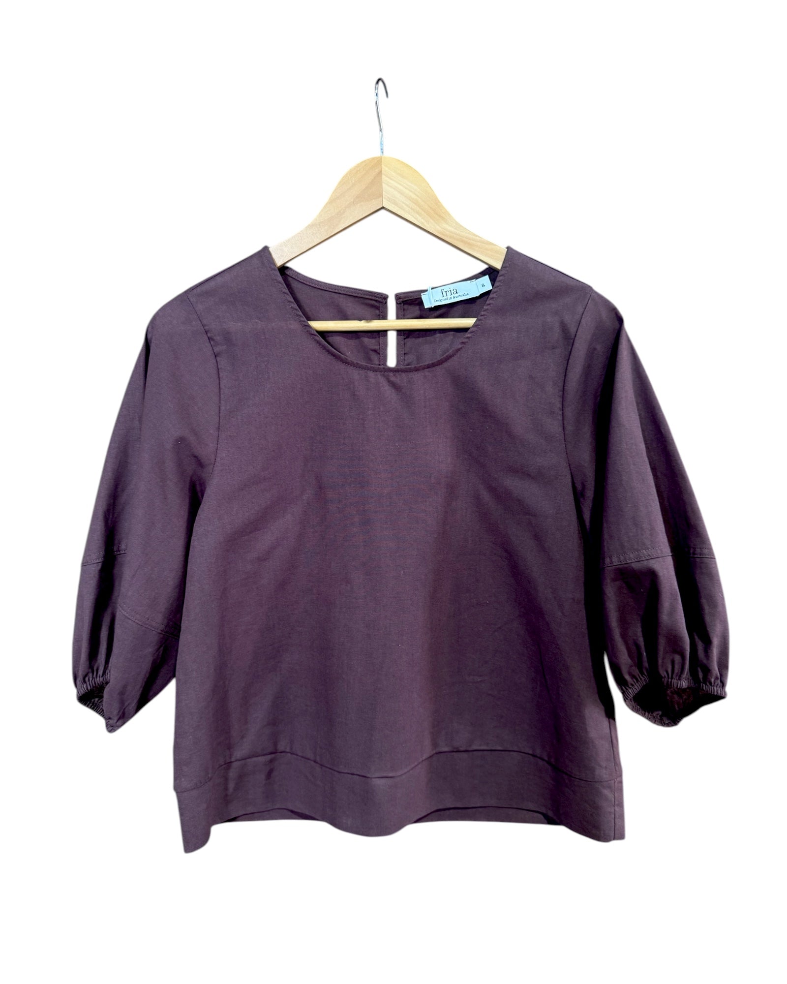 'Aria' Linen Top - Chocolate