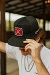 High Profile Buckle Trucker Cap - Black