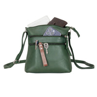 ‘Camden’ Crossbody Leather Bag - Sea Green