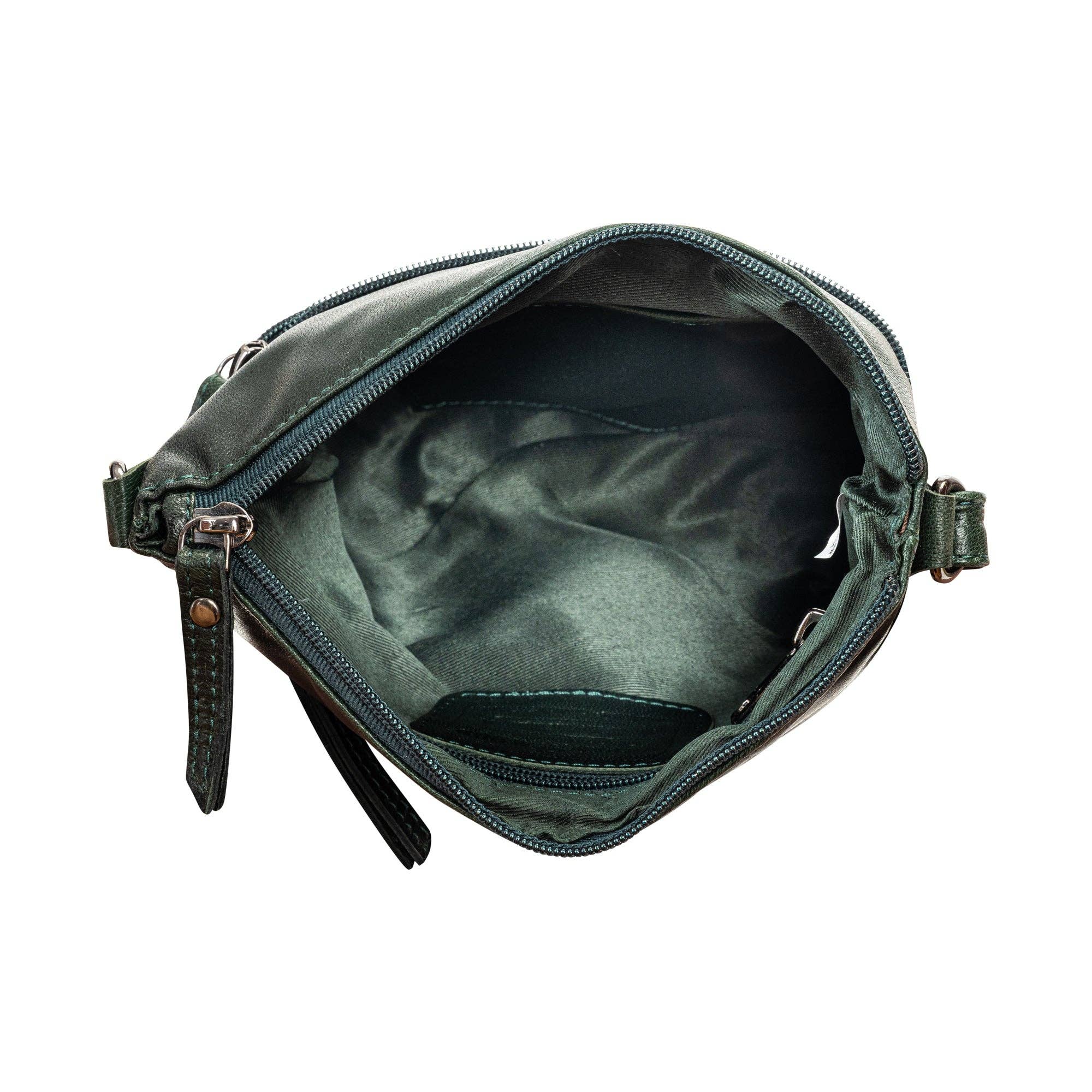 ‘Maple’ Crossbody Shoulder Bag - Bottle Green