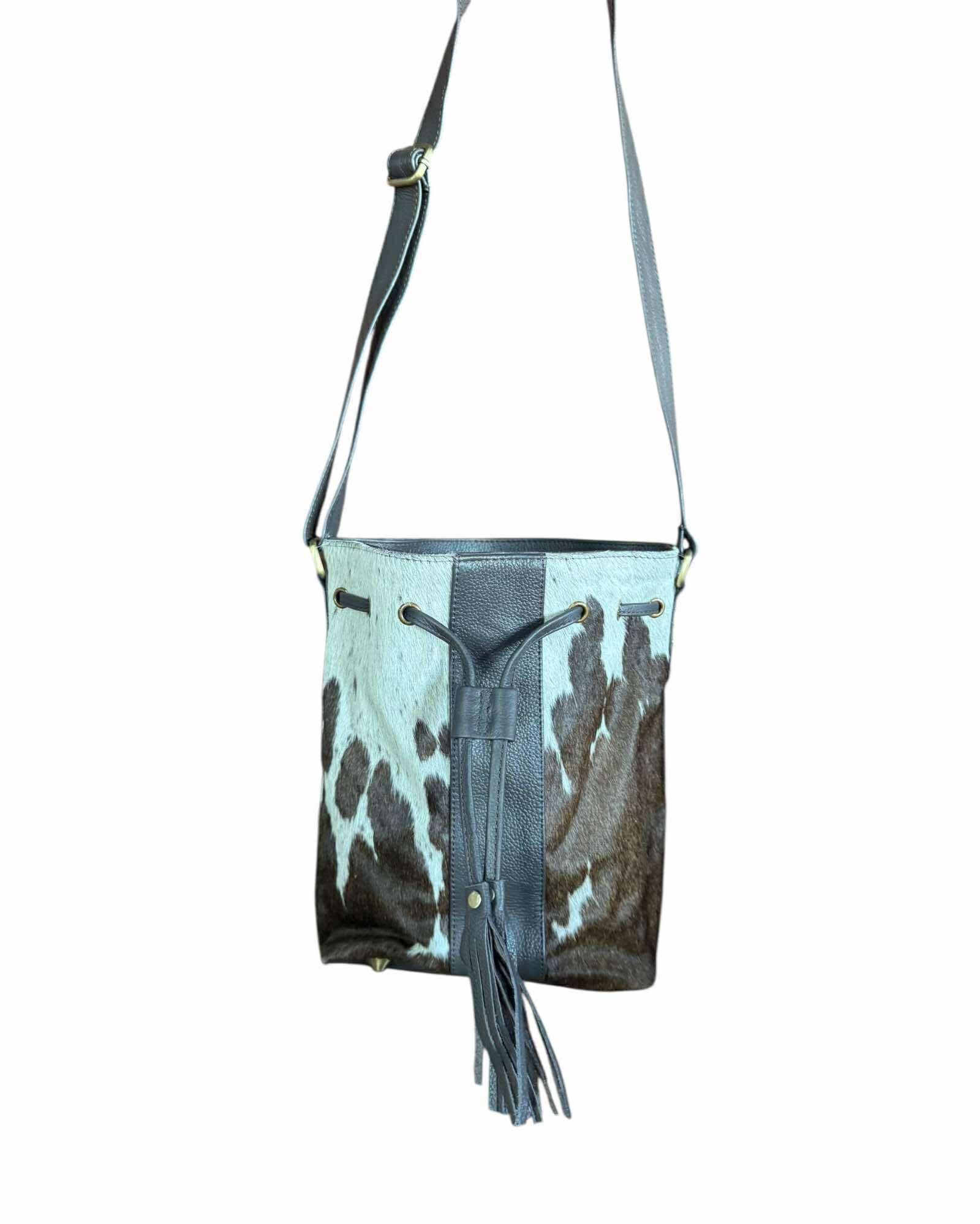 ‘Mingoola’ Cowhide Bucket Bag - Brown