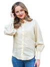 'Bianca' Pure Linen Button Down Shirt - Lemon