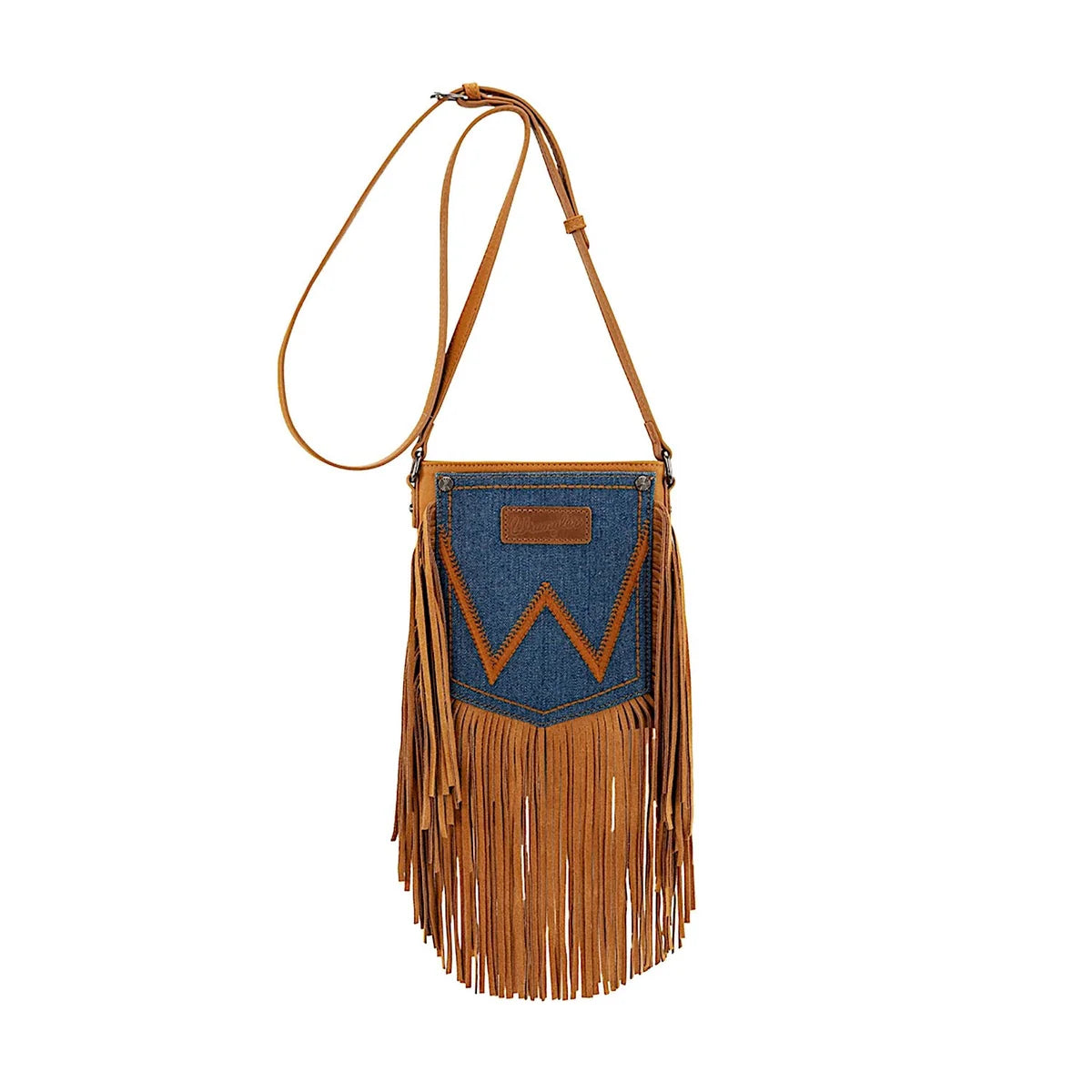 Wrangler Denim Pocket Fringe Bag - Tan