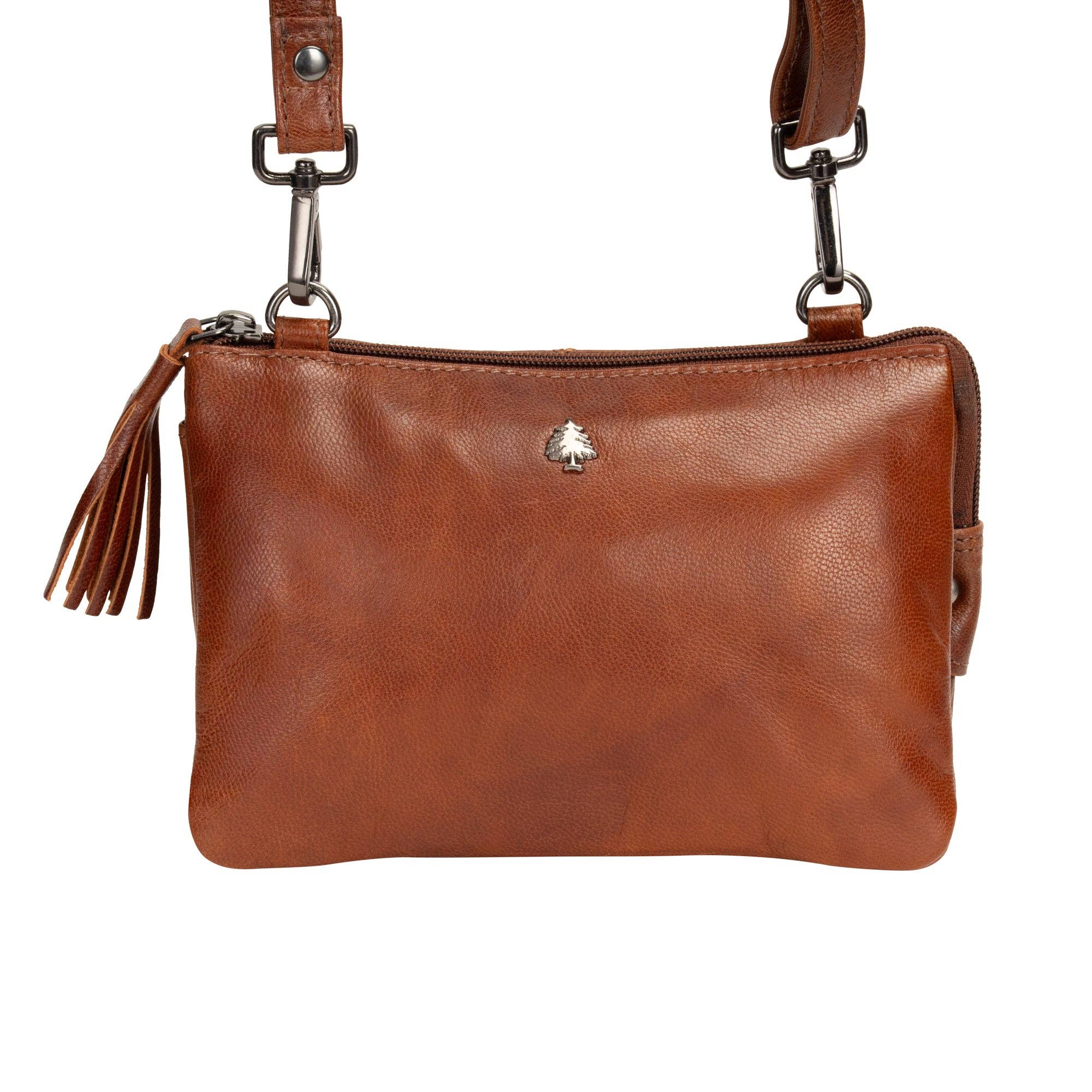 'Ellie' Leather Shoulder Bag - Camel