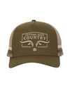CEC Khaki & Stone Longhorn Logo Trucker Cap