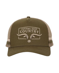 CEC Khaki & Stone Longhorn Logo Trucker Cap