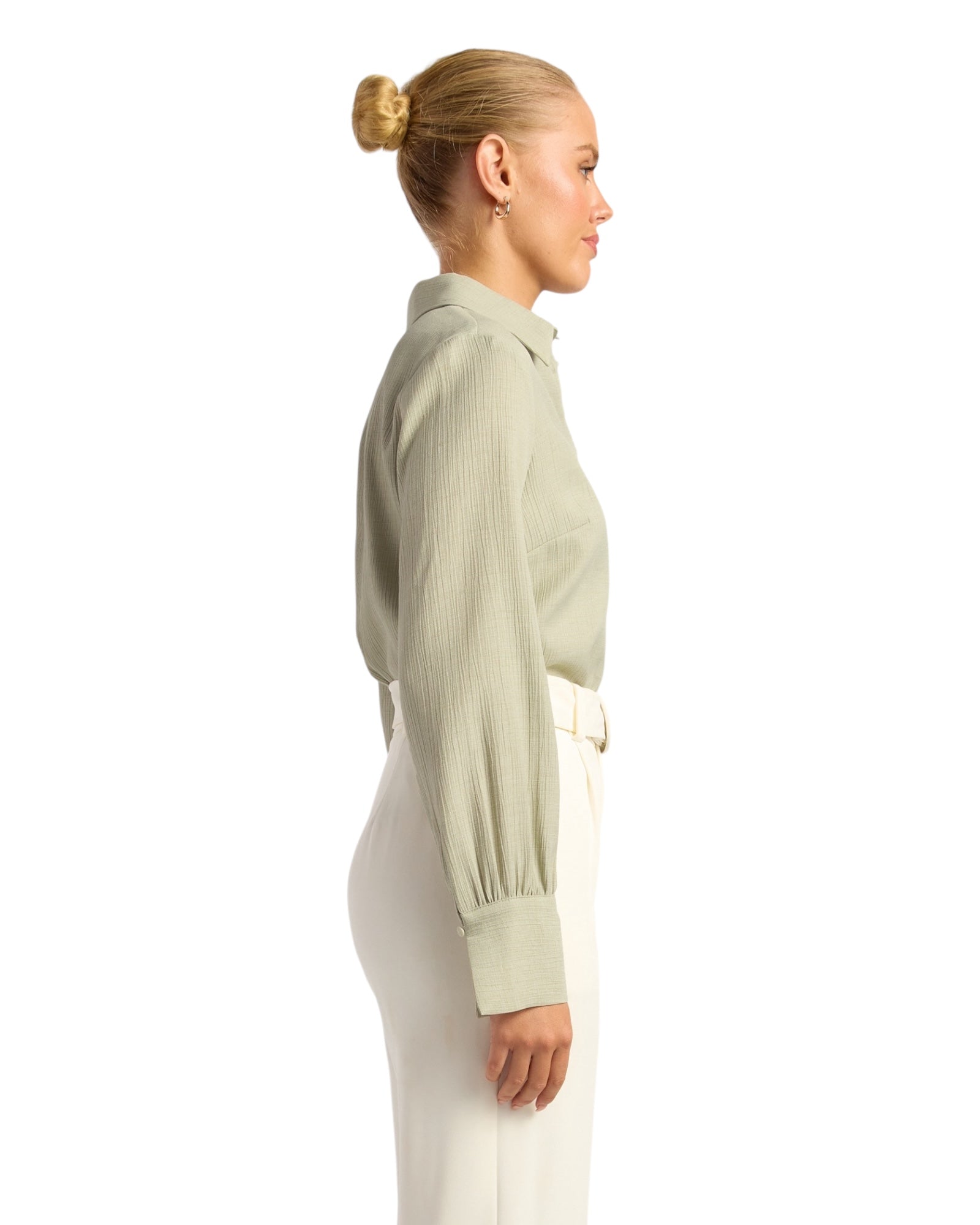 'Ruby' Collared Blouse - Sage