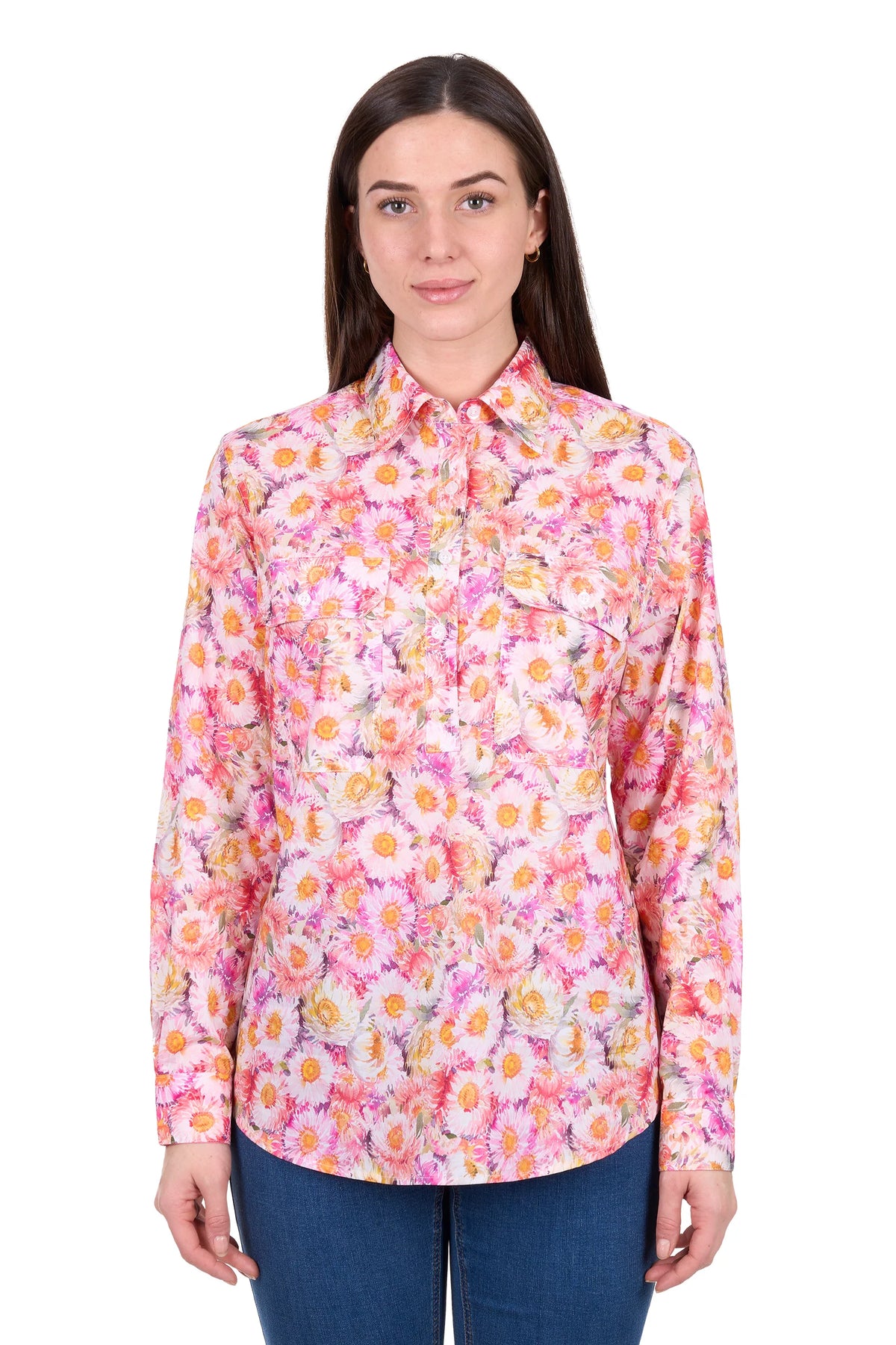 ‘Samira’ Half Placket Longsleeve Shirt