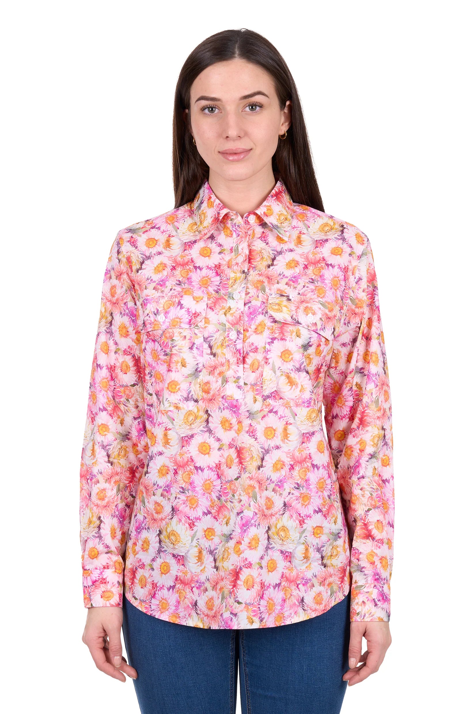 ‘Samira’ Half Placket Longsleeve Shirt