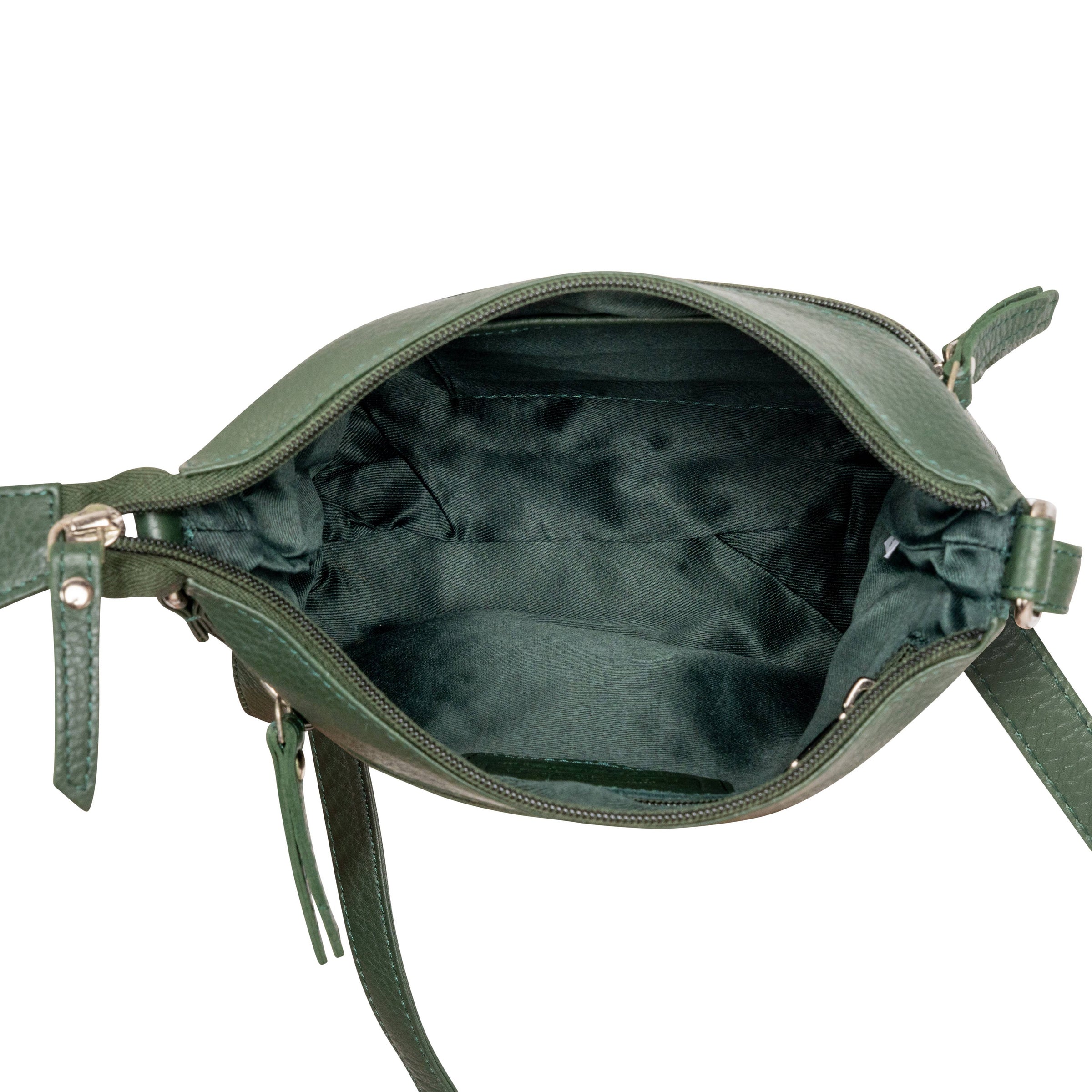 ‘Camden’ Crossbody Leather Bag - Sea Green