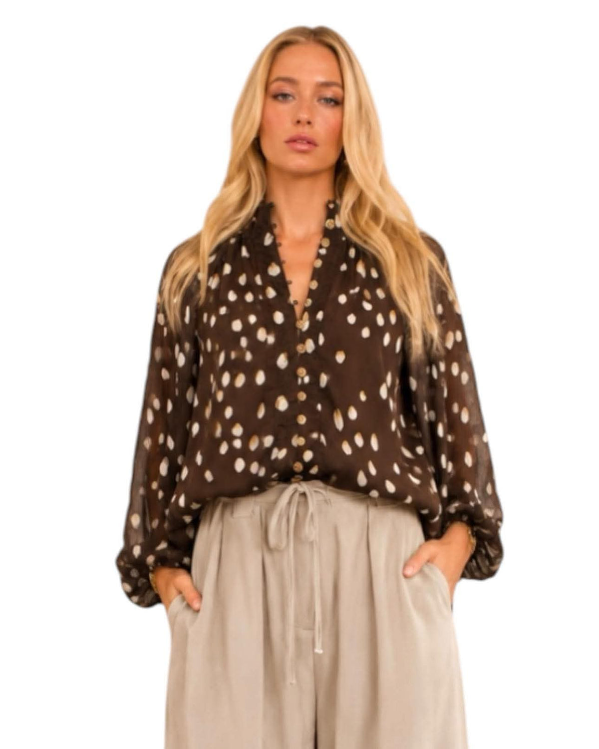 'Vanessa' Speckle Top - Choc
