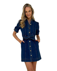 'Alba' Denim Dress - Dark