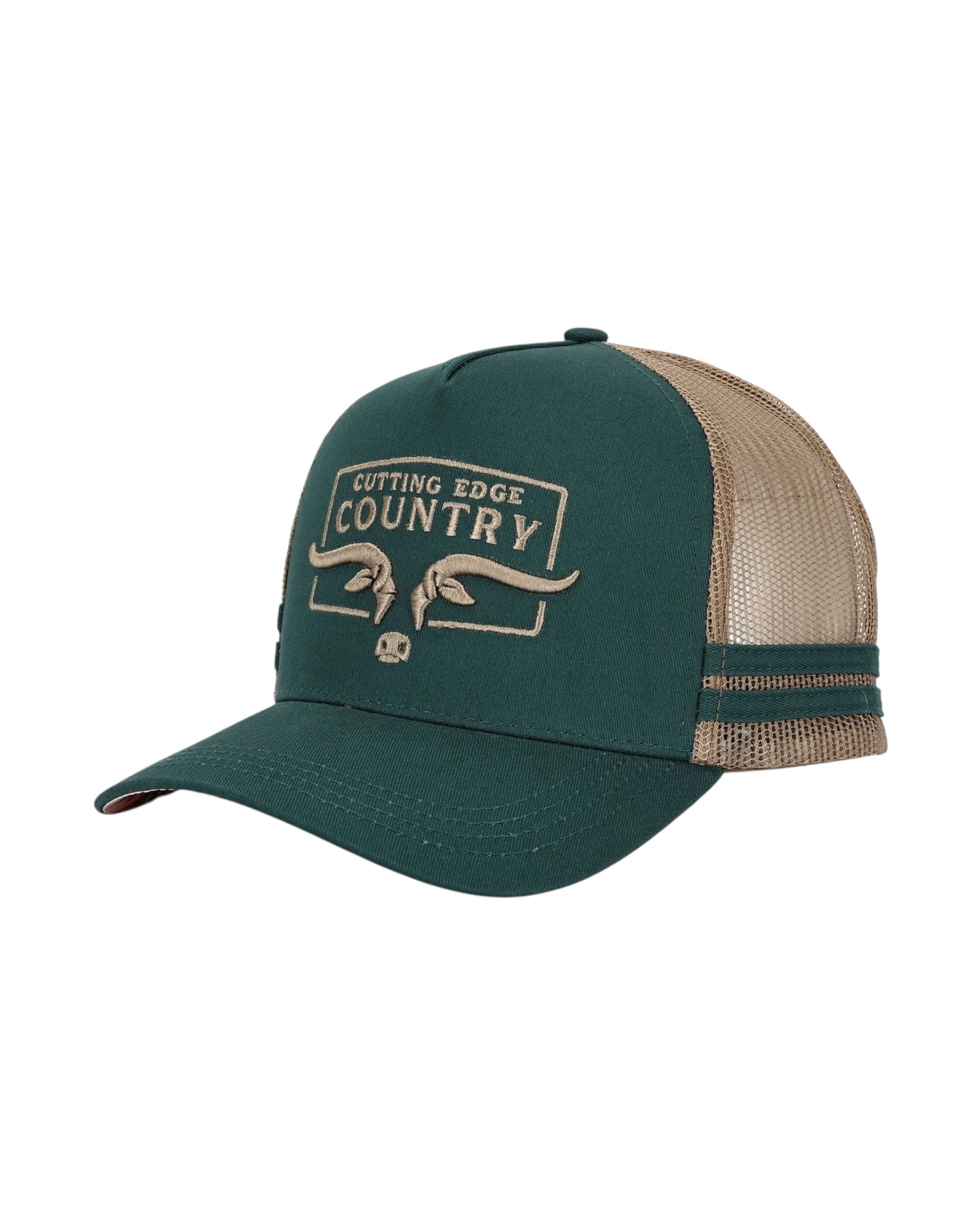 CEC Teal & Beige Longhorn Logo Trucker Cap