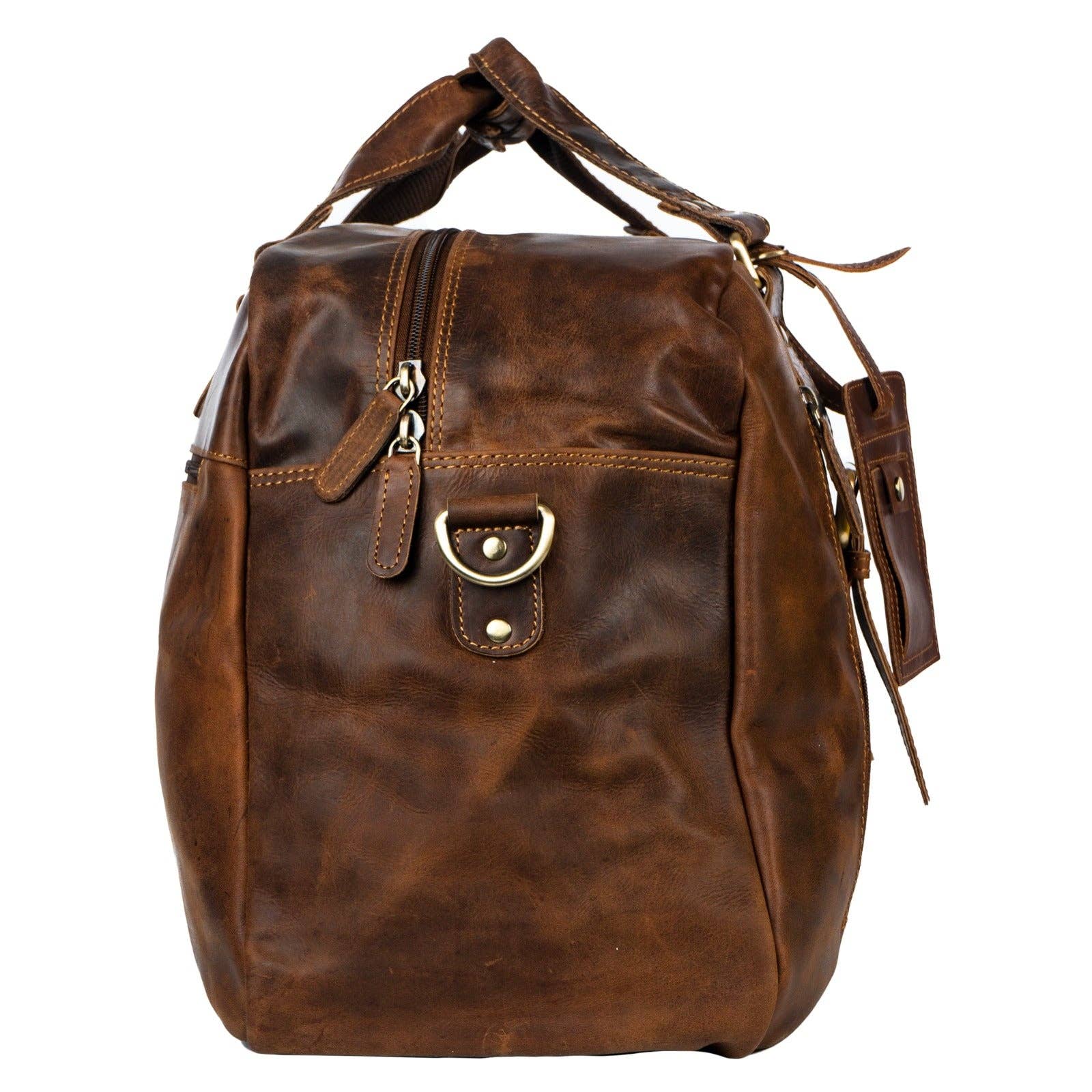 Voyager Leather Weekender Bag – Sandal
