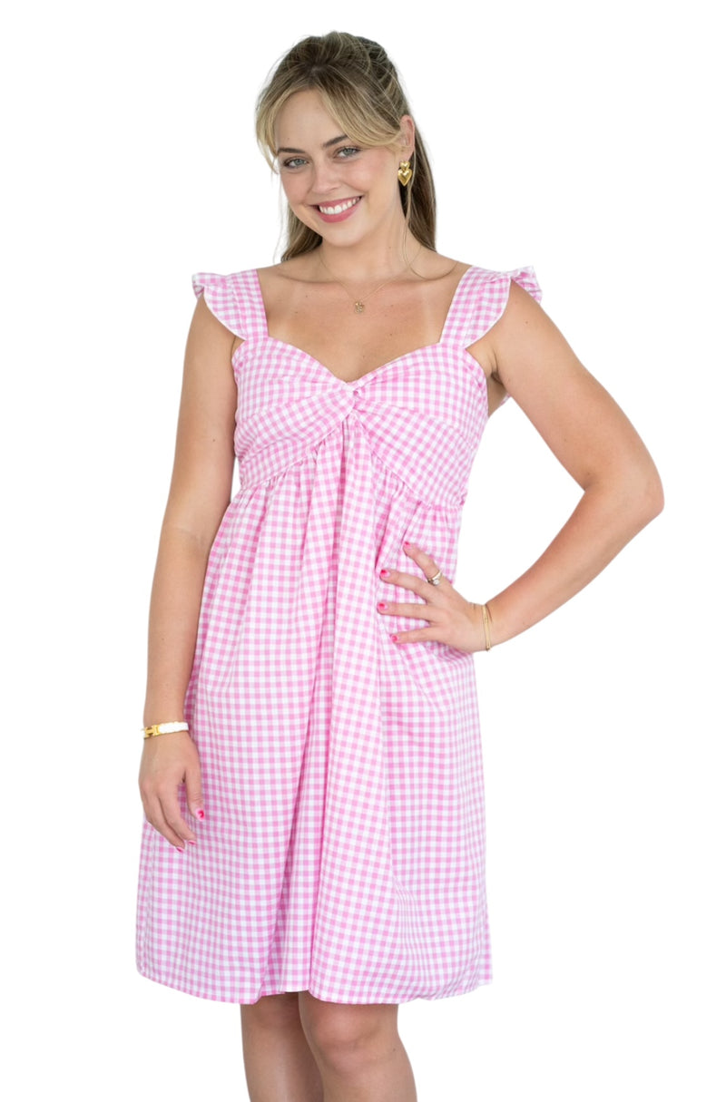 [SALE] 'Charlie' Gingham Dress - Pink