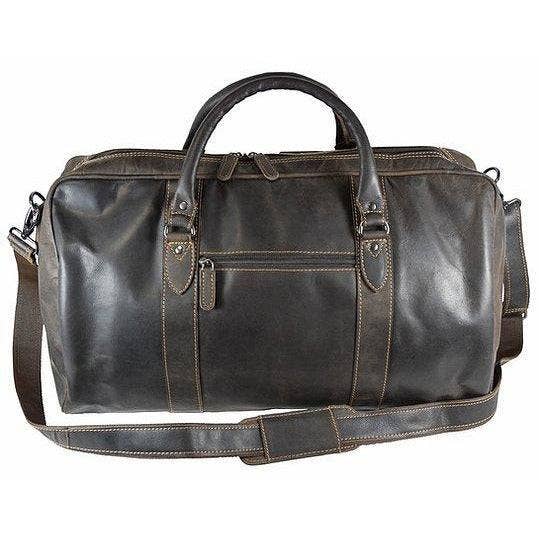 'Wilson' Leather Weekend Travel Bag - Brown