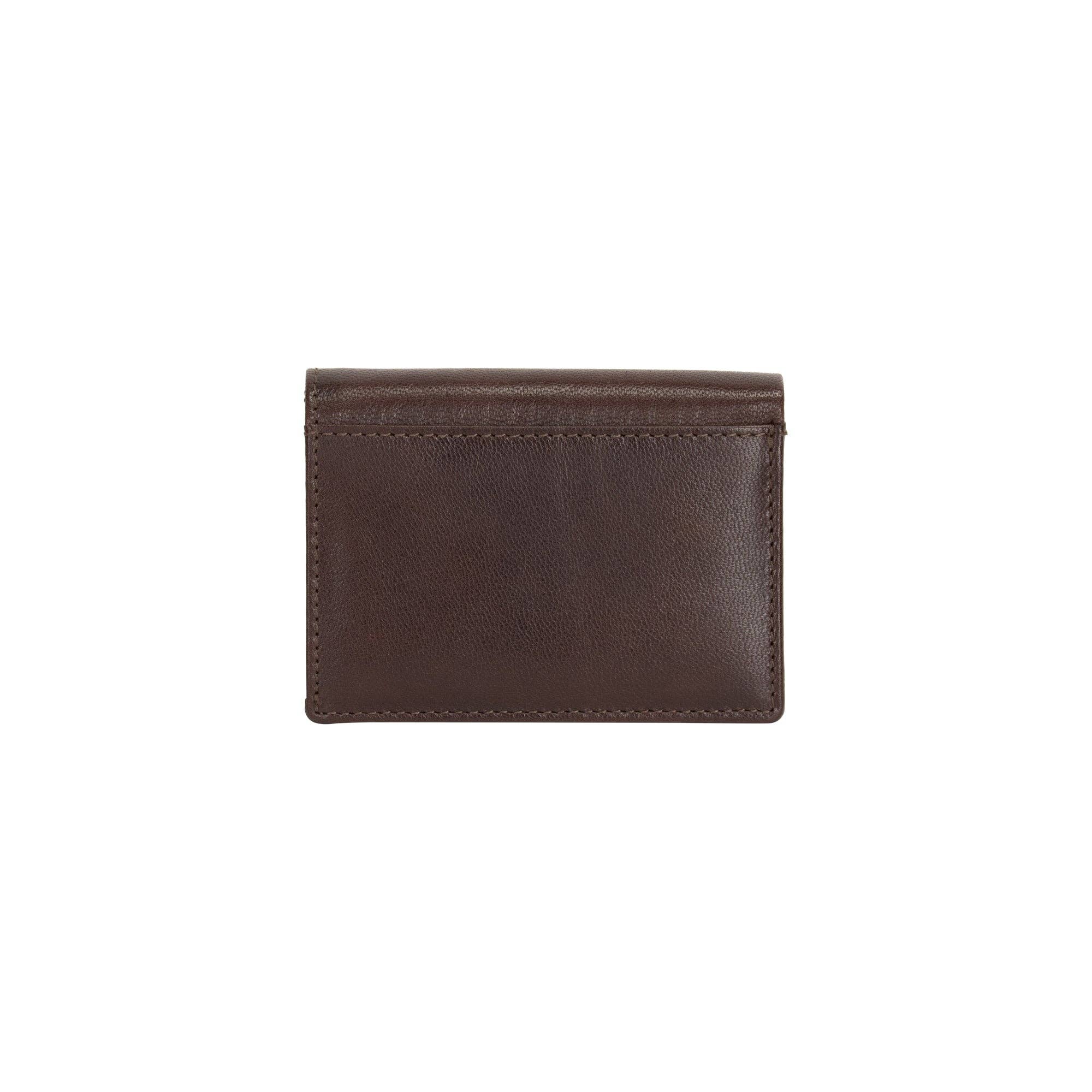 'Freya' Leather Card Holder - Brown