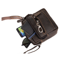 ‘Oliver' Leather Crossbody Bag – Brown
