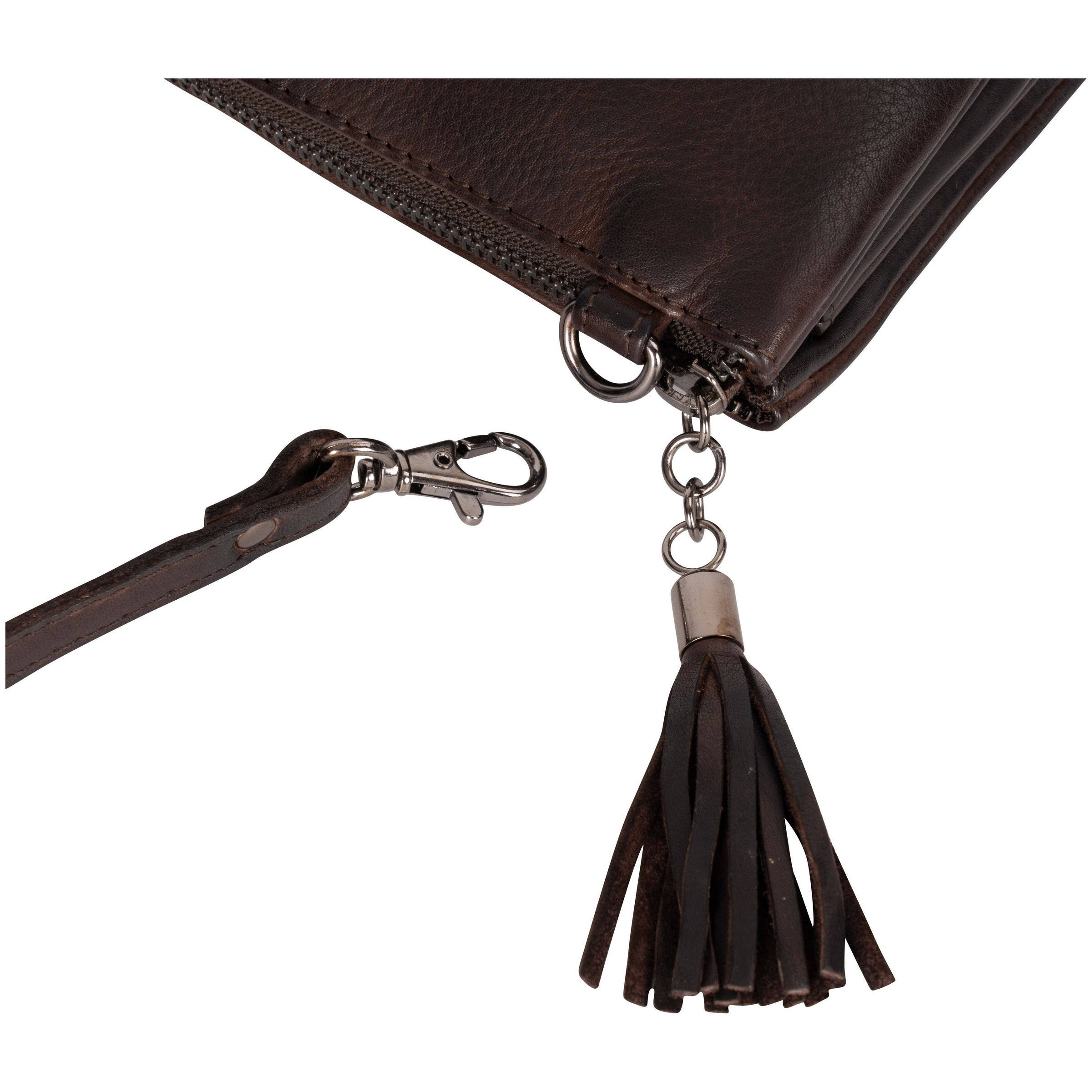 'Ellie' Leather Shoulder Bag - Brown