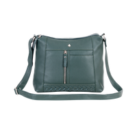 'Savannah' Woven Detail Leather Crossbody Bag – Sea Green