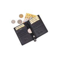 'Freya' Leather Card Holder - Black