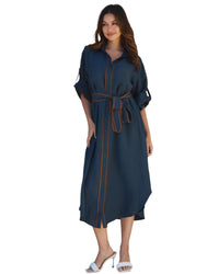 'Alina' Midi Dress - Navy