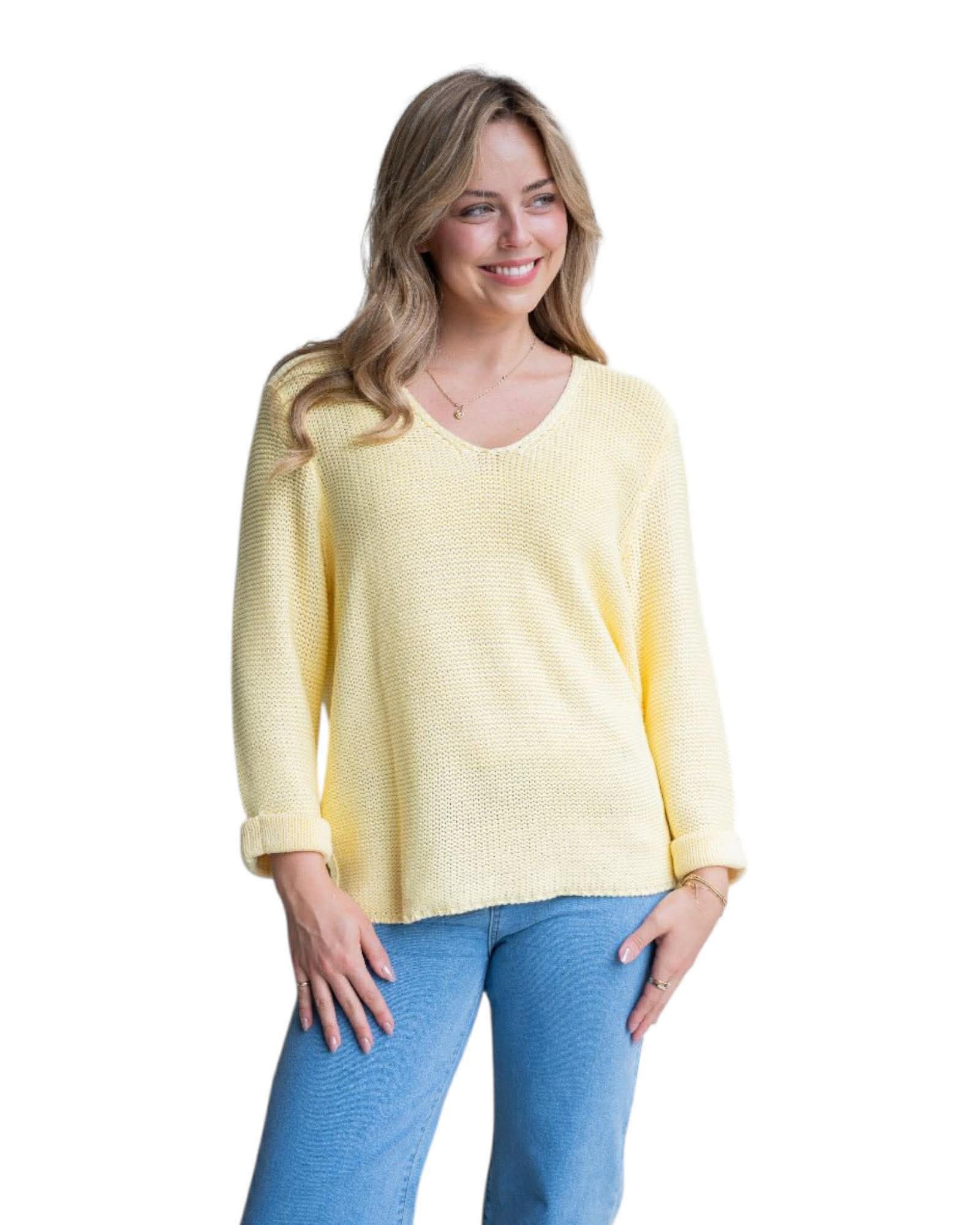 'Charlie’ Knit Jumper - Baby Yellow
