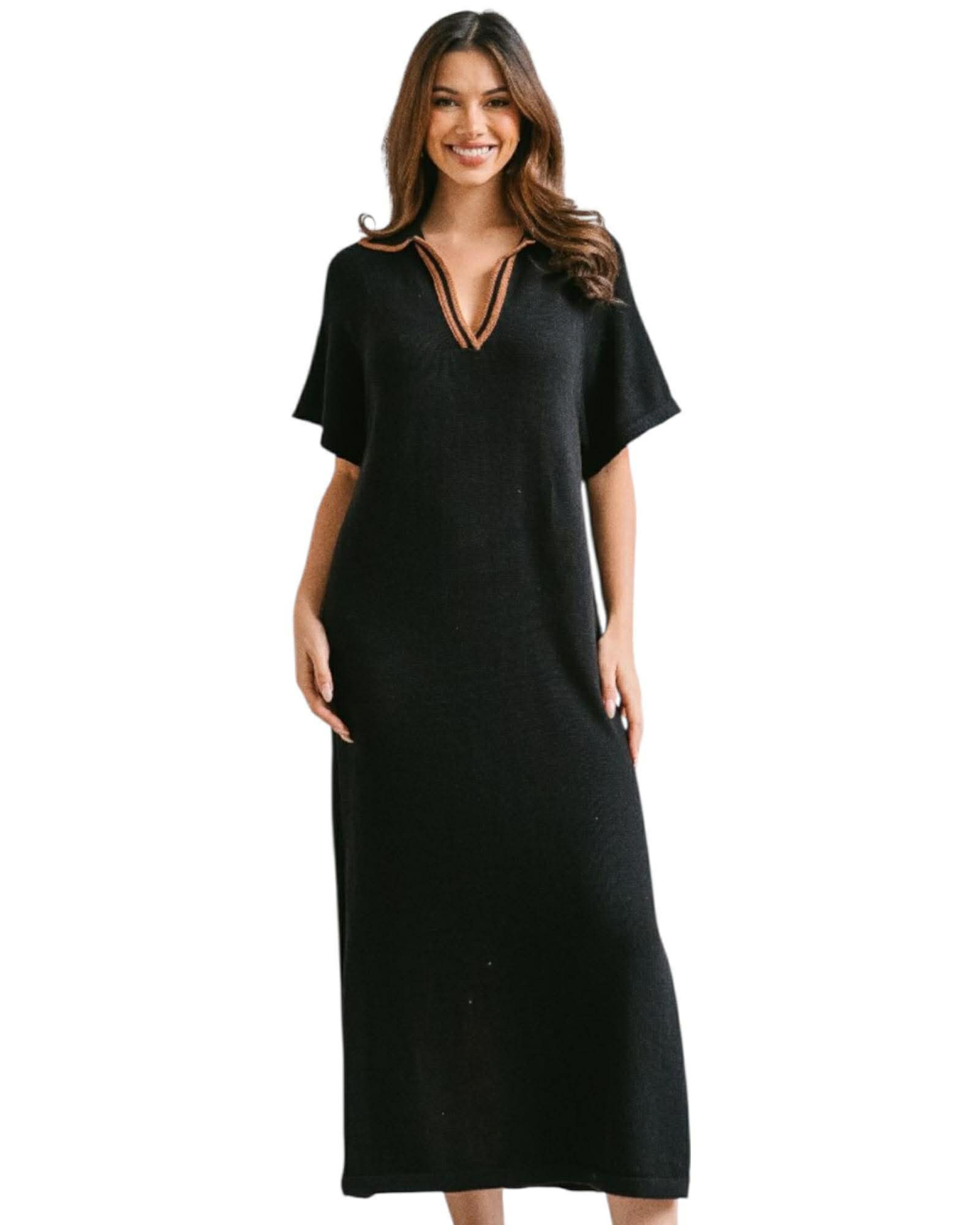 'Kel' Knitted Dress - Black