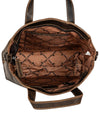 Leather Crossbody Mini Tote - Brown