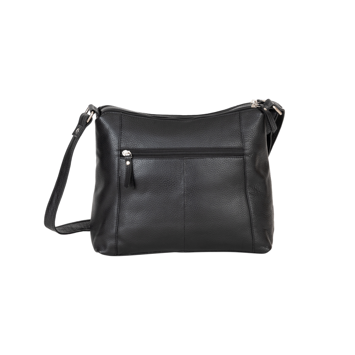 'Savannah' Woven Detail Leather Crossbody Bag – Classic Black