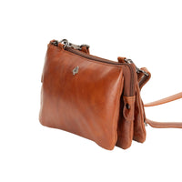 'Ellie' Leather Shoulder Bag - Camel