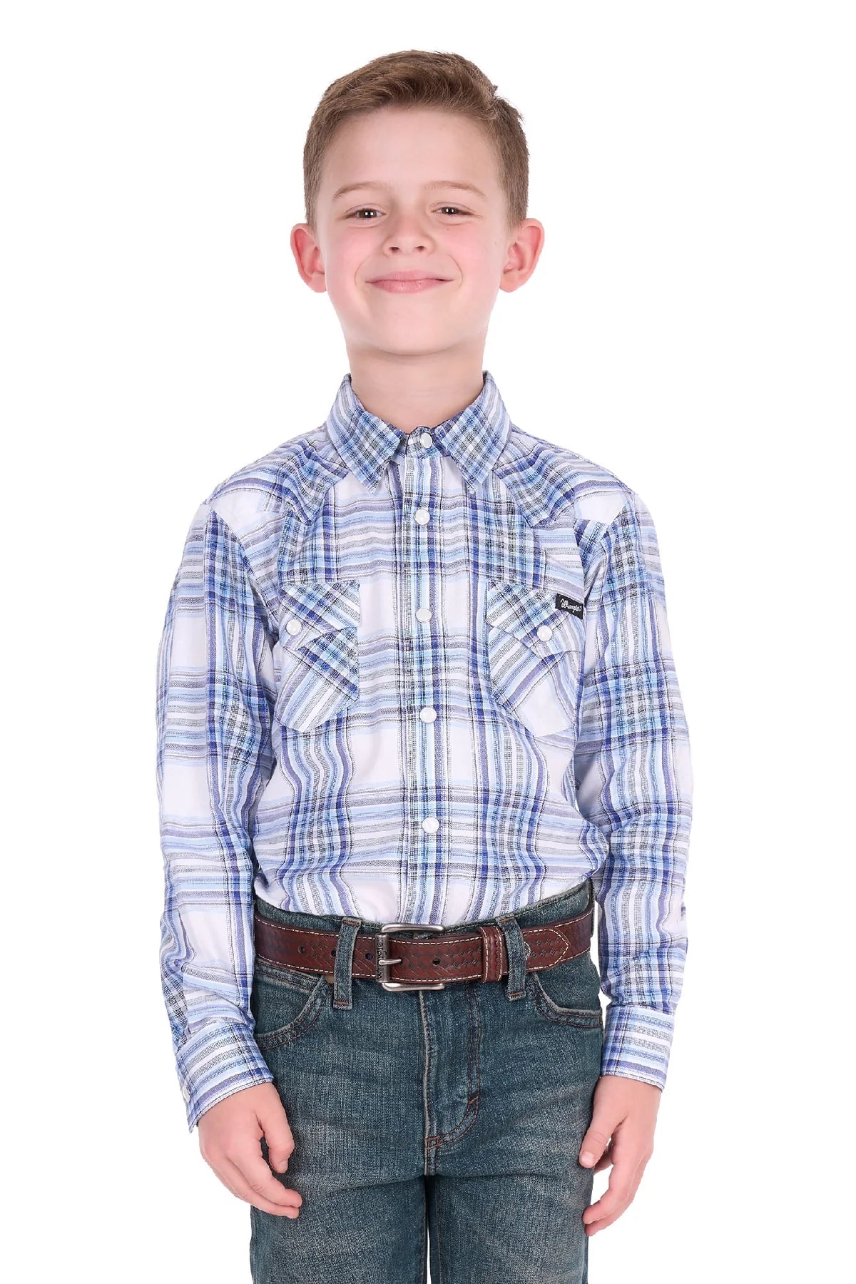 ‘Eric’ Longsleeve Shirt - Light Blue/Royal