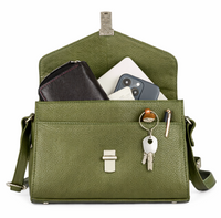 ‘Harper' Leather Crossbody Bag – Olive Green