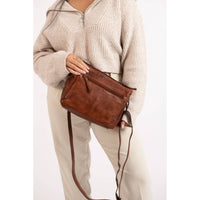 'June' Leather Shoulder Bag - Cognac