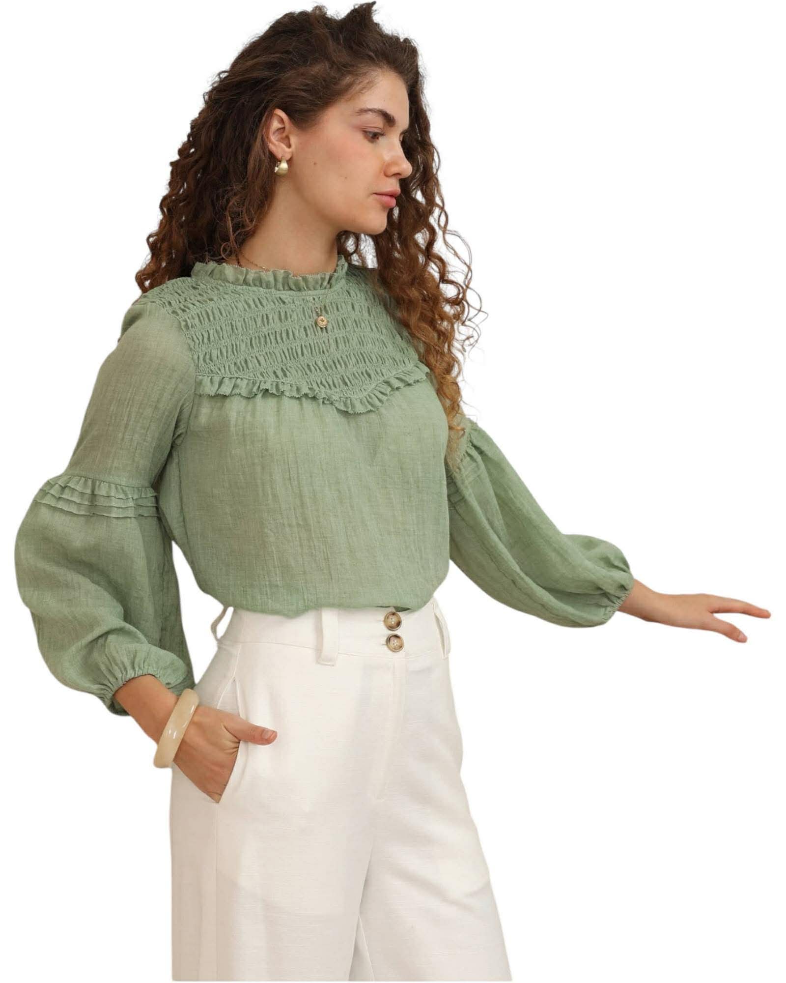 'Alyssa' Top - Khaki
